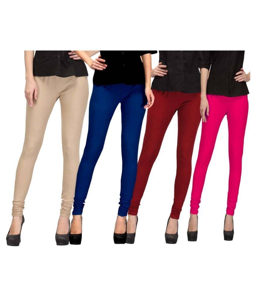     			FnMe Cotton Lycra Pack of 4 Leggings