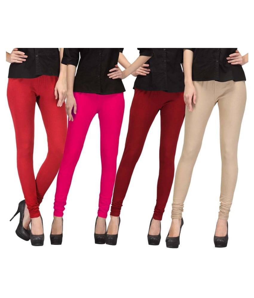     			FnMe Cotton Lycra Pack of 4 Leggings
