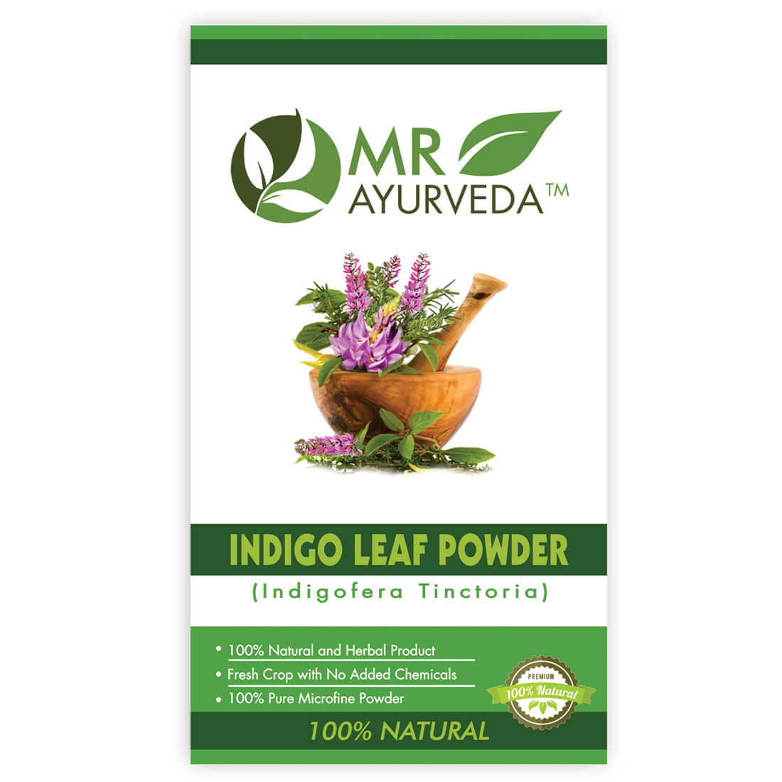 MR Ayurveda 100% Natural Indigo Powder Organic Henna 100 g