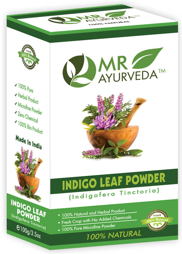 MR Ayurveda 100% Organic Indigo Powder for Hair Natural Henna 100 g