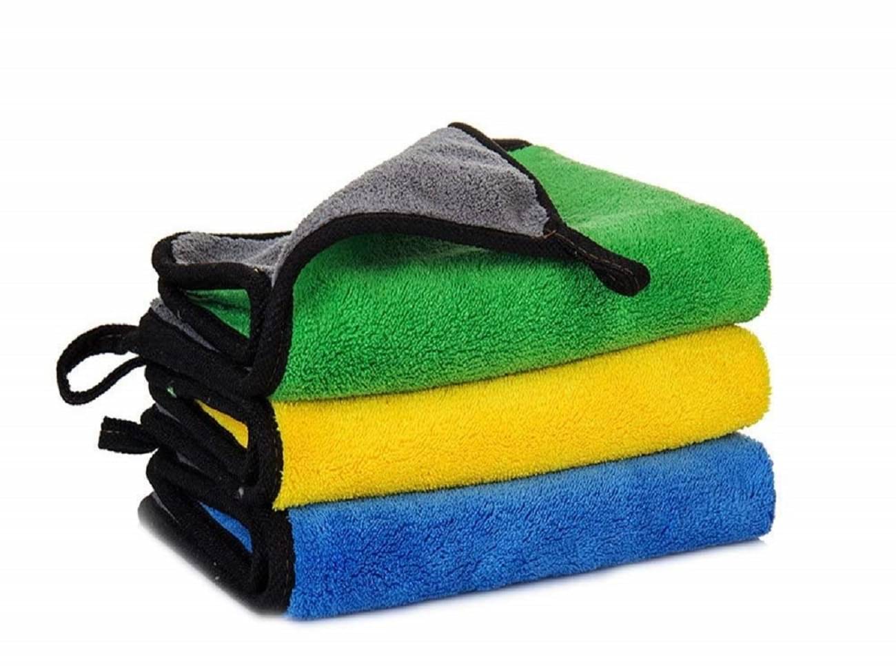 Penyan™ Heavy Microfiber Cloth for Car Cleaning and Detailing, Double Sided, Extra Thick Plush Microfiber Towel Lint-Free, 800 GSM (Size 25cm x 25cm)/Pack of 3, Multi Color Penyan™ Heavy Microfiber Cloth for Car Cleaning and Detailing, Double Sided, Extra Thick Plush Microfiber Towel Lint-Free, 800 GSM (Size 25cm x 25cm)/Pack of 3, Multi Color