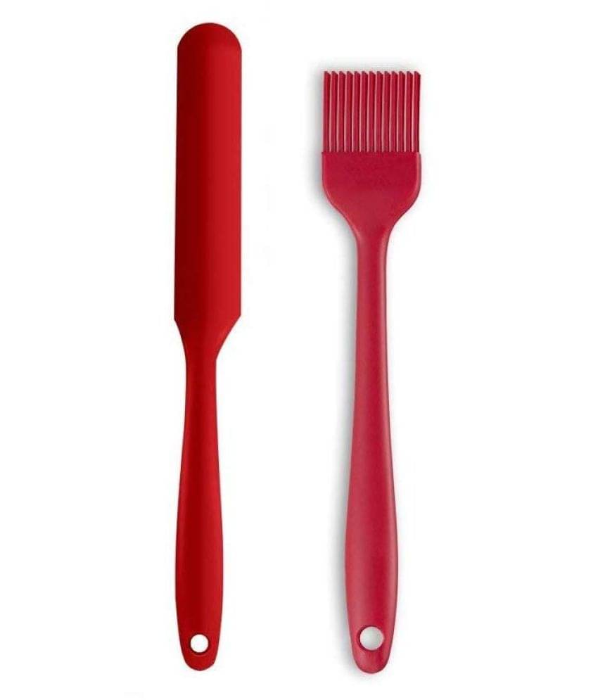 Baskety Silicone Butter Knife and Basting Pastry Brush Spatula ( Pack of 2,Red ) Baskety Silicone Butter Knife and Basting Pastry Brush Spatula ( Pack of 2,Red )