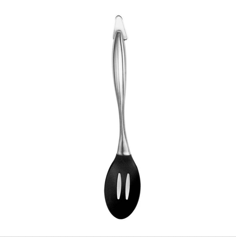 Baskety Silicone Stainless Steel Handle Spoon Spatula ( Pack of 1,Black) Baskety Silicone Stainless Steel Handle Spoon Spatula ( Pack of 1,Black)