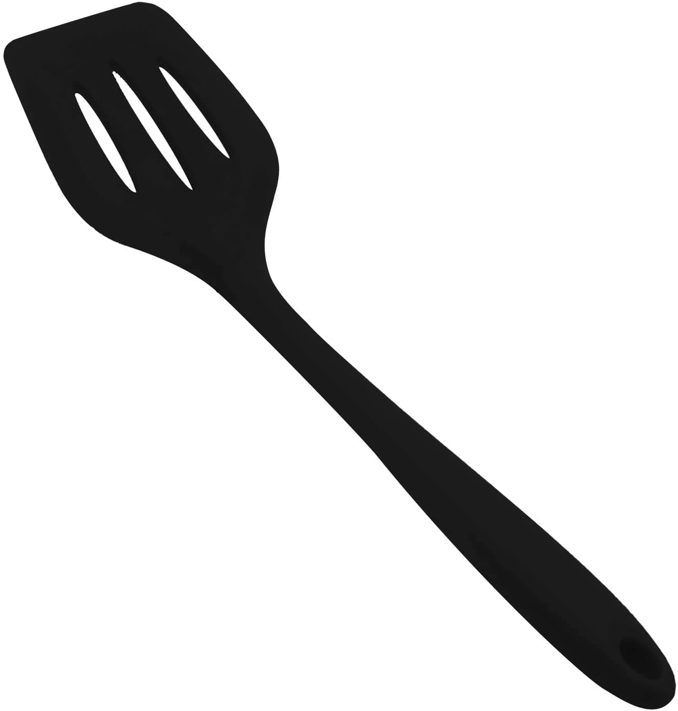     			Baskety Silicone Slotted with Stainless Steel Core Spatula ( Pack of 1,Black )