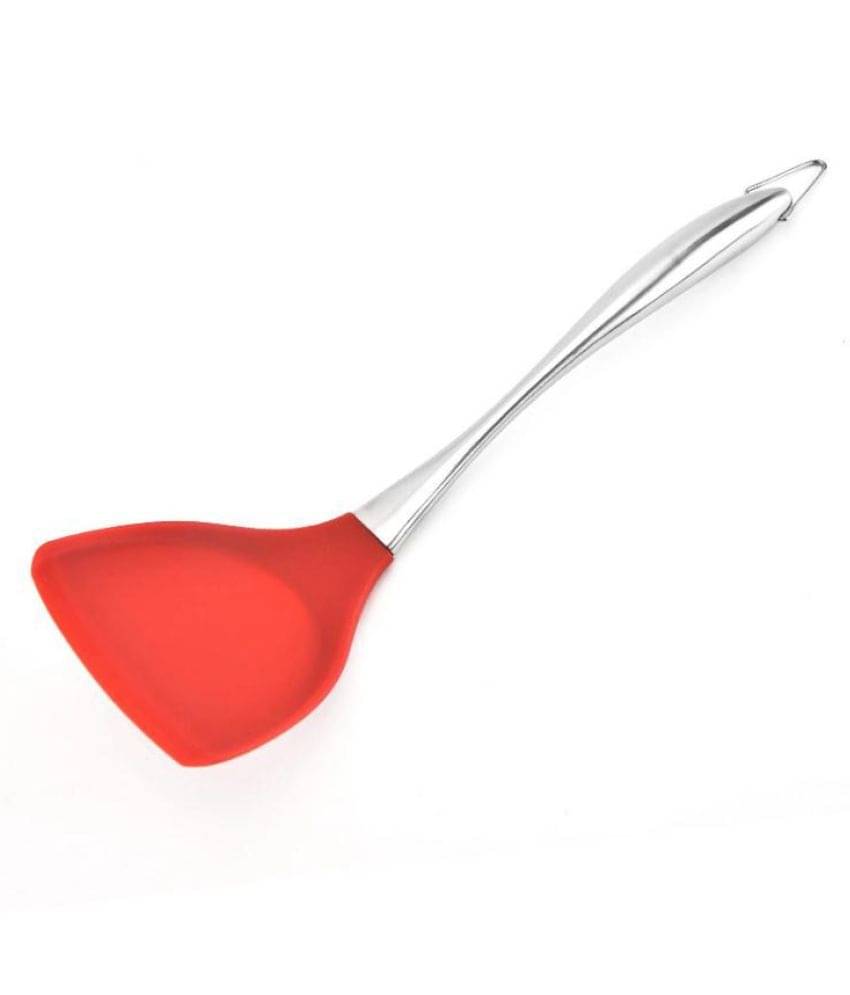 Baskety Silicone with Stainless Steel Handle Mixing Serving Spatula ( Pack of 1,Red ) Baskety Silicone with Stainless Steel Handle Mixing Serving Spatula ( Pack of 1,Red )