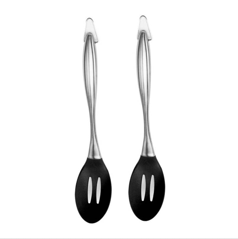 Baskety Silicone with Stainless Steel Handle Slotted Spatula ( Pack of 2, Black ) Baskety Silicone with Stainless Steel Handle Slotted Spatula ( Pack of 2, Black )
