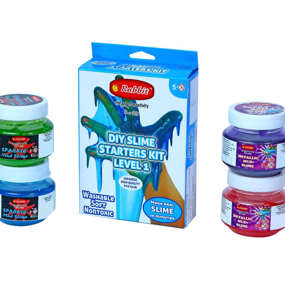DIY Starters Slime Kit Level 1+Sparkle 2 + Metallic 2 Mud Slime Combo|Slime for Kids|Slime|Child Safe Slime|Play Slime for Kids|Play Slime Set|Colorful Slime for Girls|Fun with Slime|Putty Toy|Jelly Slime|Ideal for Age 3+ DIY Starters Slime Kit Level 1+Sparkle 2 + Metallic 2 Mud Slime Combo|Slime for Kids|Slime|Child Safe Slime|Play Slime for Kids|Play Slime Set|Colorful Slime for Girls|Fun with Slime|Putty Toy|Jelly Slime|Ideal for Age 3+