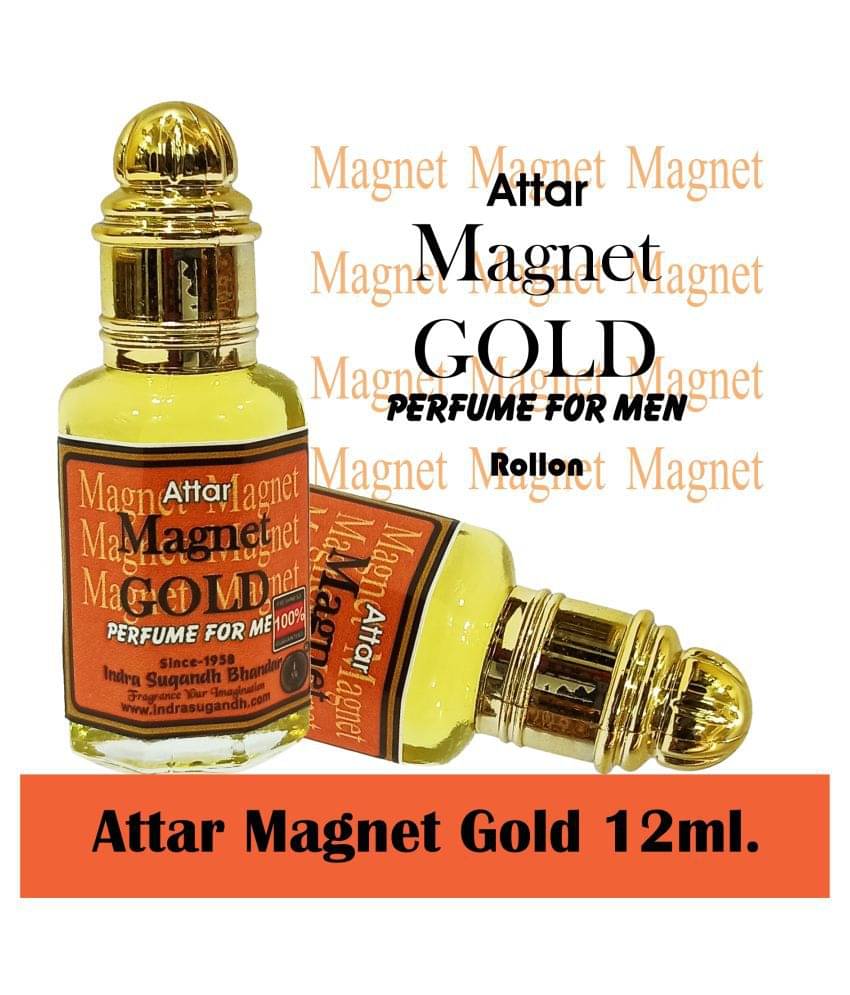     			INDRA SUGANDH BHANDAR Attar For Men|Women Magnet Gold Original Magnet Perfume Like 0% Alcohal Long Lasting Fragrance 12ml Rollon Pack
