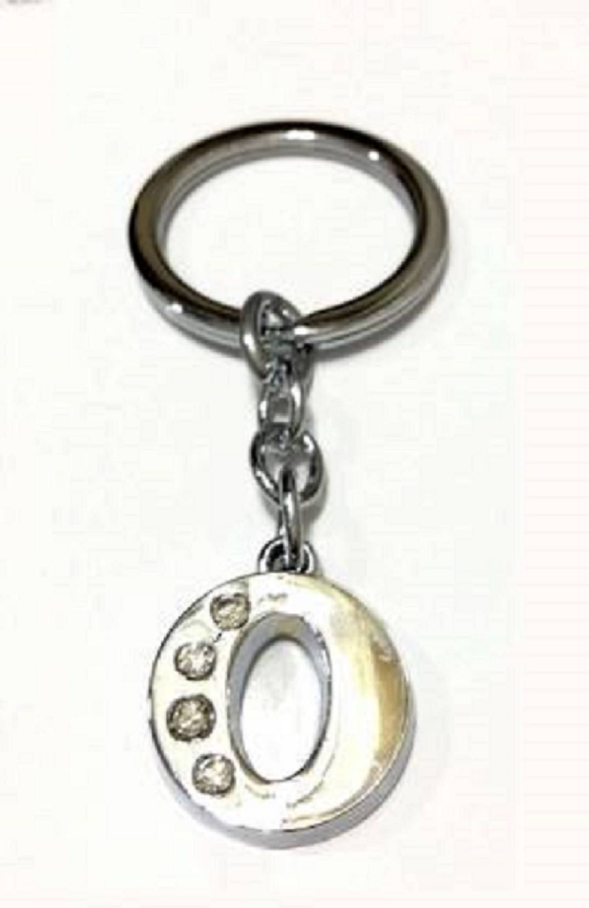     			Americ Style Alphabet O Chrome Metal Finish Keyring Key Chain  (Silver)