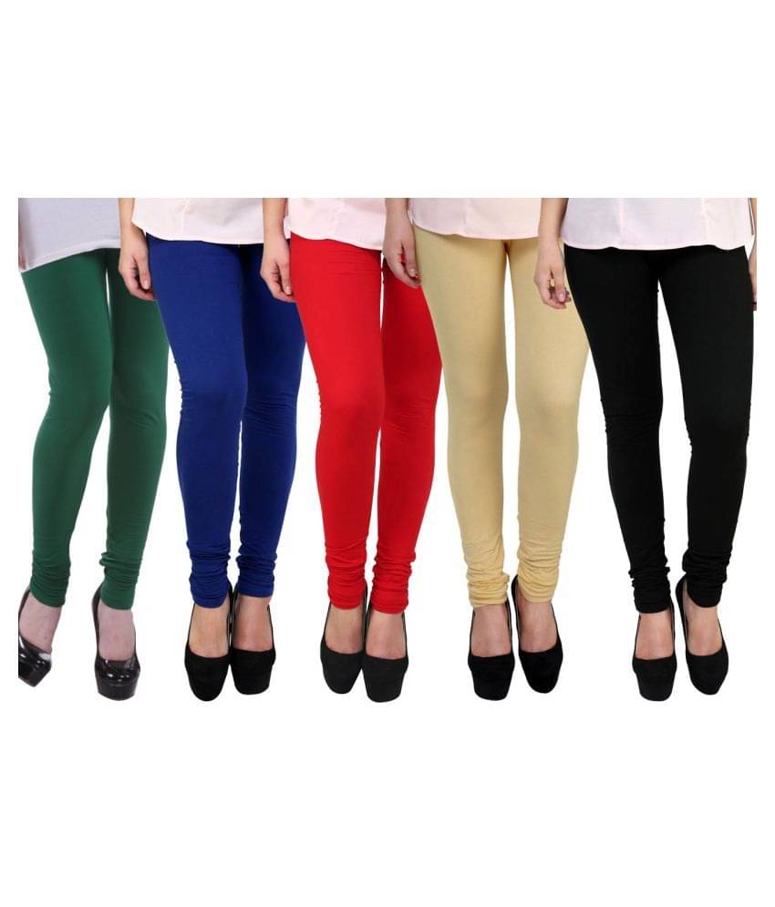     			FnMe Cotton Lycra Pack of 5 Leggings