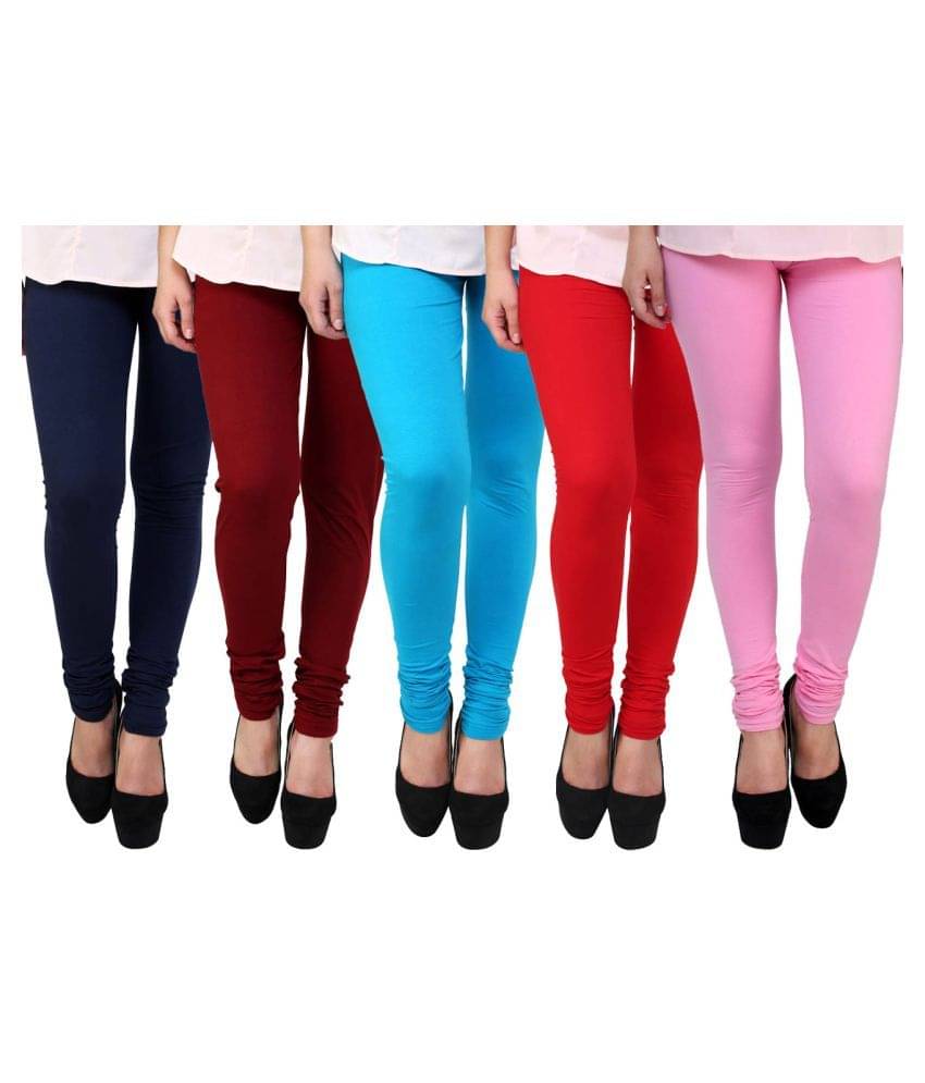     			FnMe Cotton Lycra Pack of 5 Leggings
