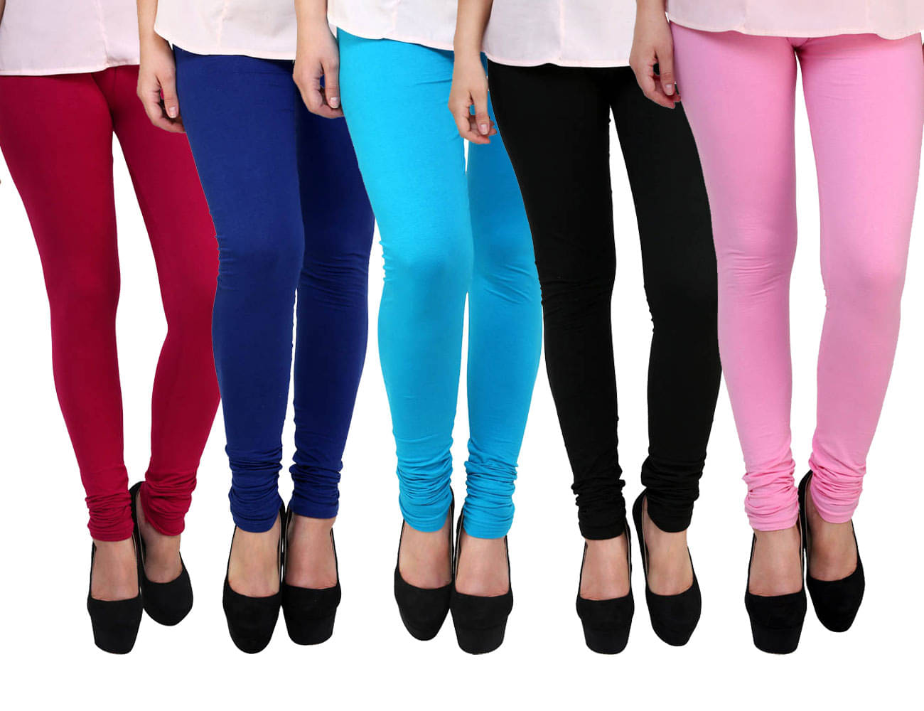     			FnMe Cotton Lycra Pack of 5 Leggings