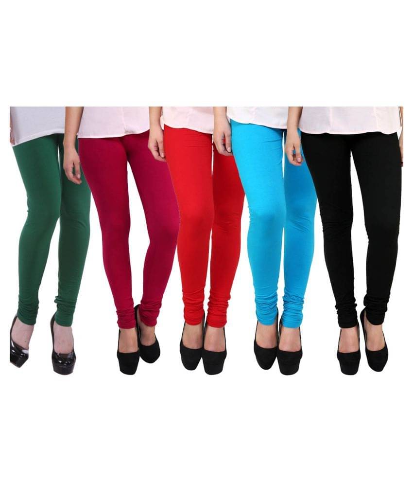    			FnMe Cotton Lycra Pack of 5 Leggings