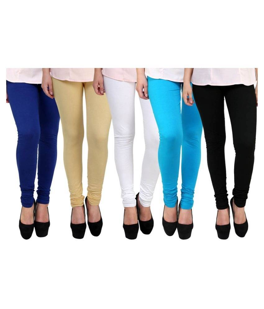     			FnMe Cotton Lycra Pack of 5 Leggings