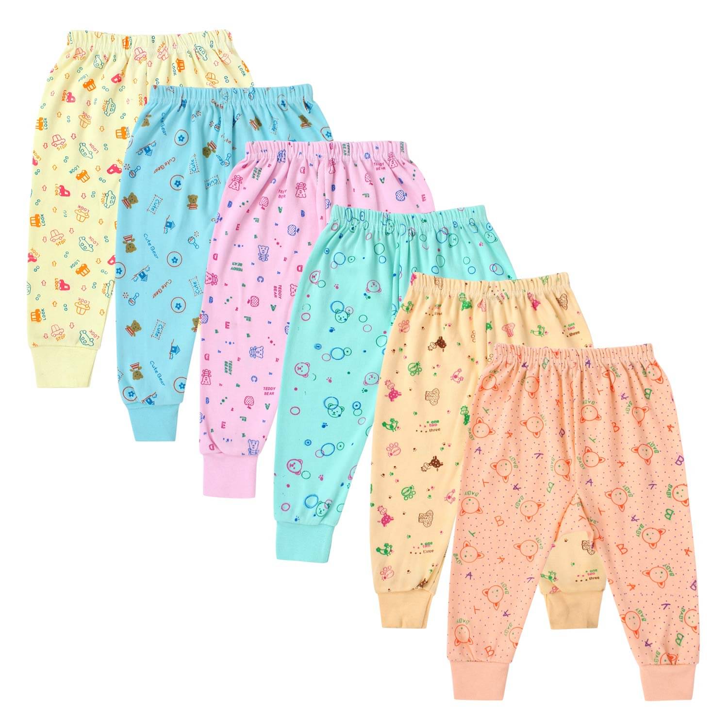     			DAYAKU Pack of 6 Cotton Blend Three-Fourth For Boys ( Multi Color )