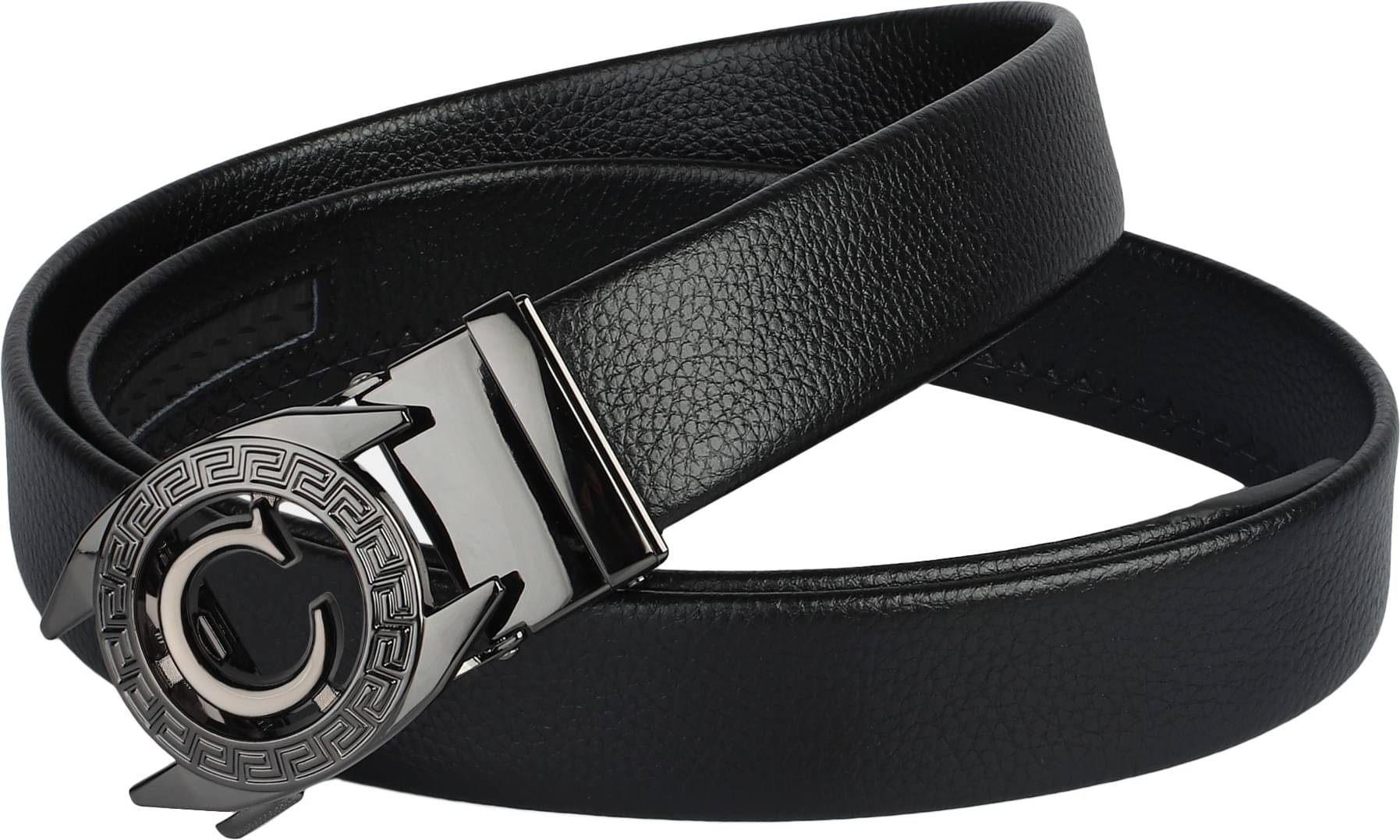     			Zoro Black Faux Leather Formal Belt