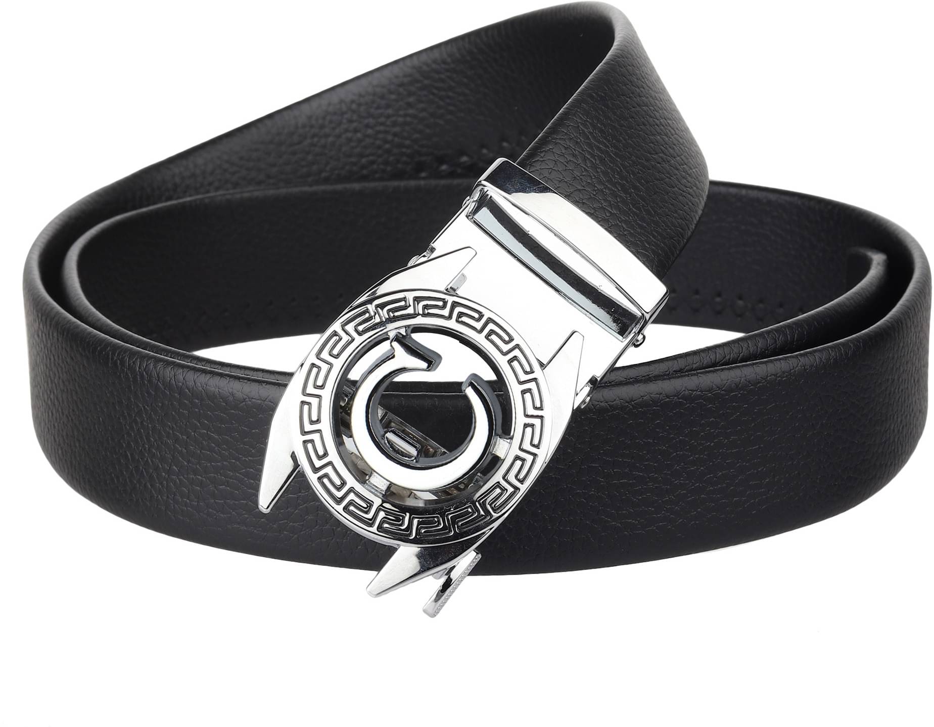     			Zoro Black Faux Leather Formal Belt