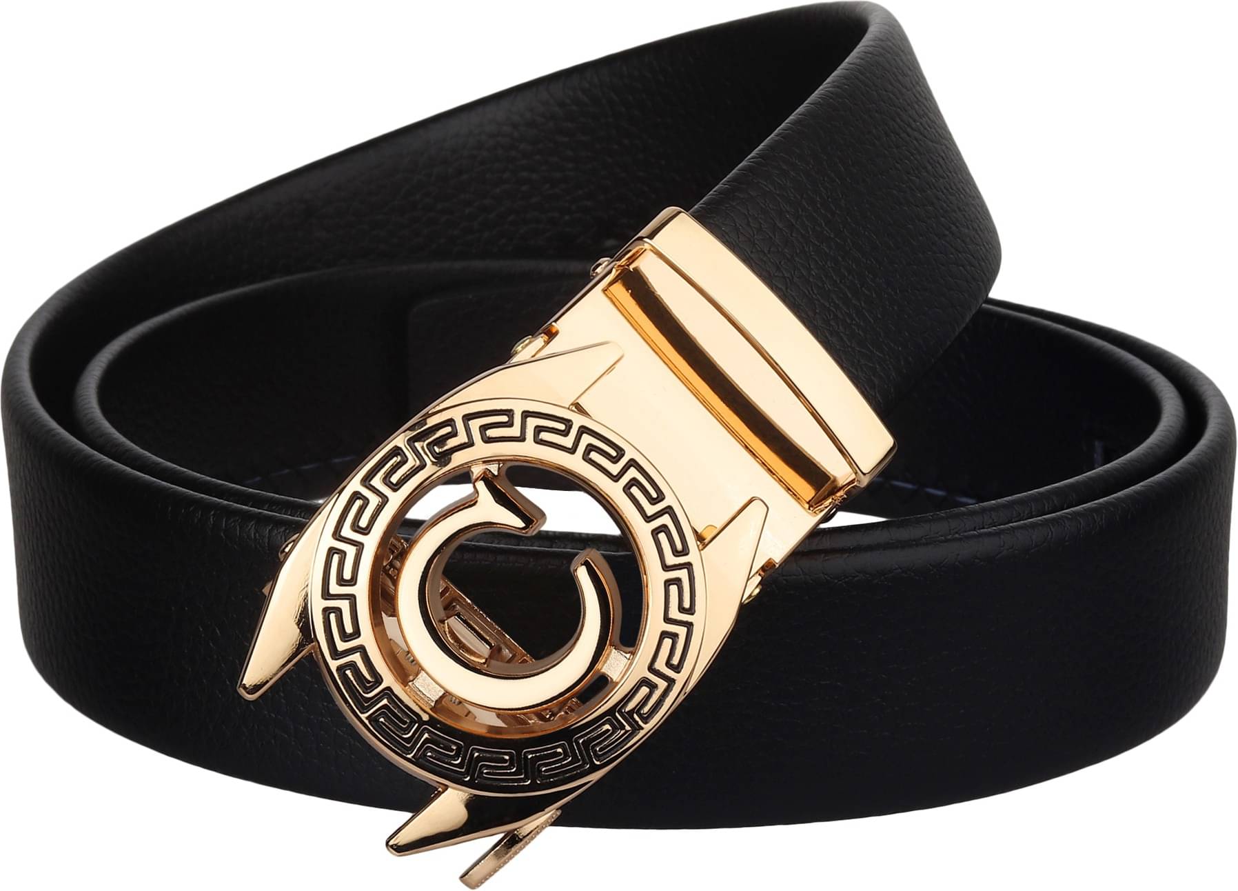     			Zoro Black Faux Leather Formal Belt
