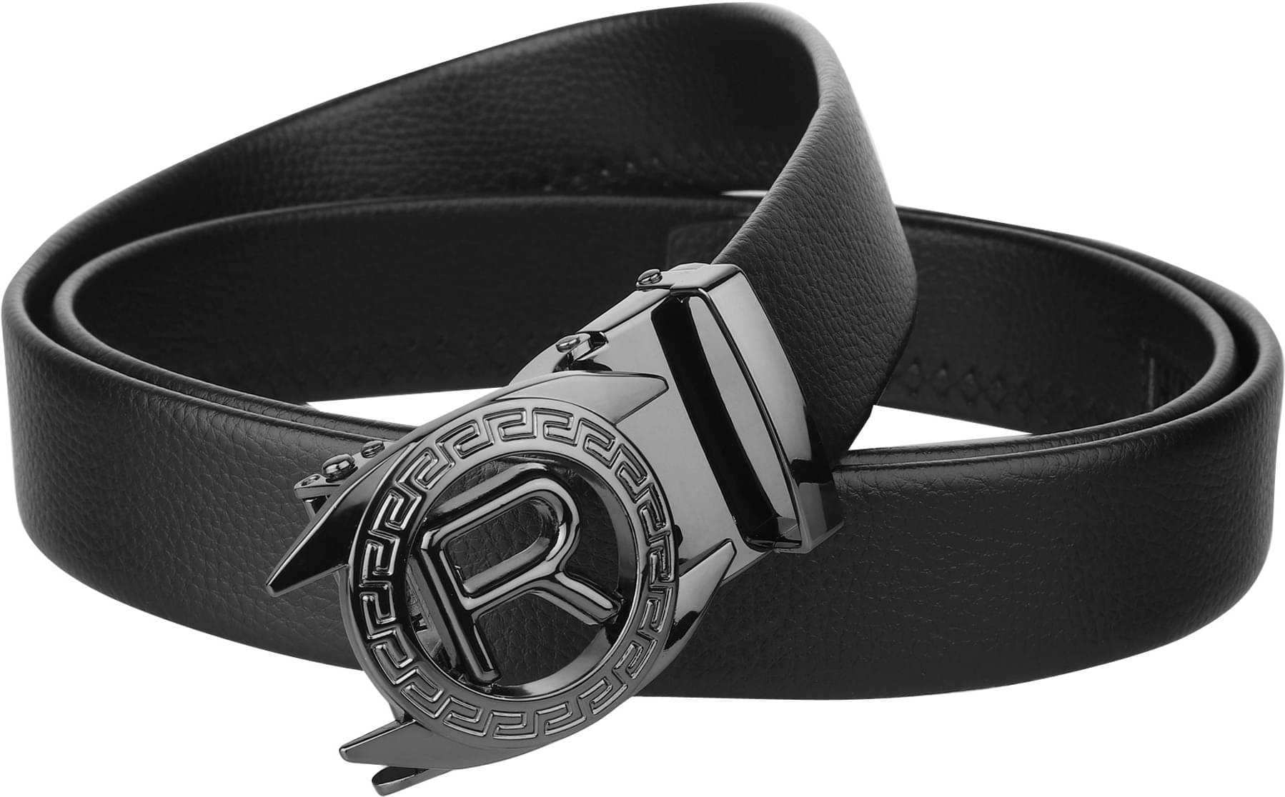     			Zoro Black Faux Leather Formal Belt