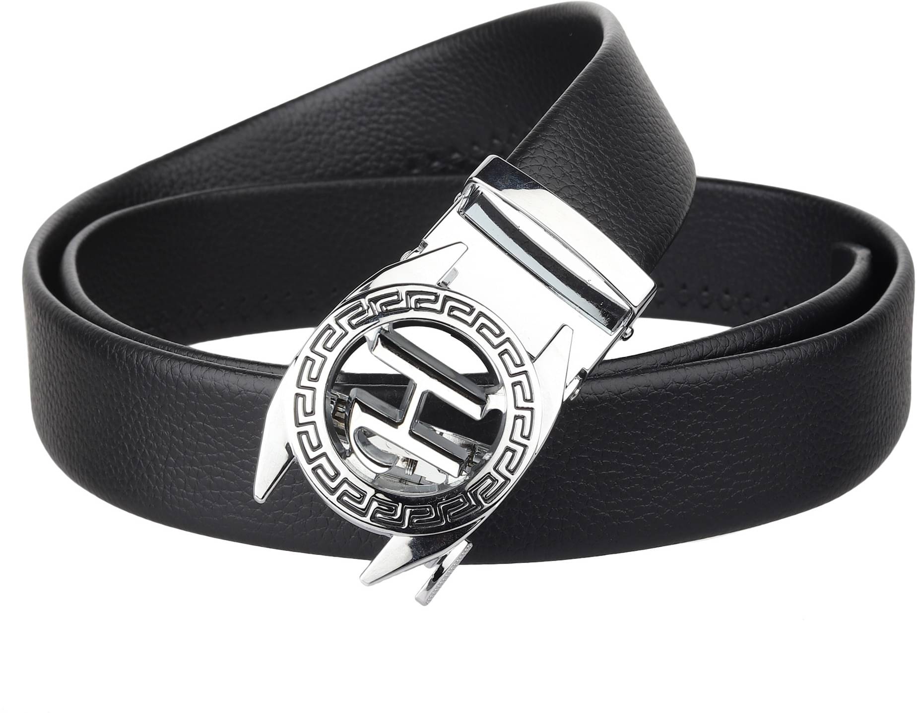     			Zoro Black Faux Leather Formal Belt