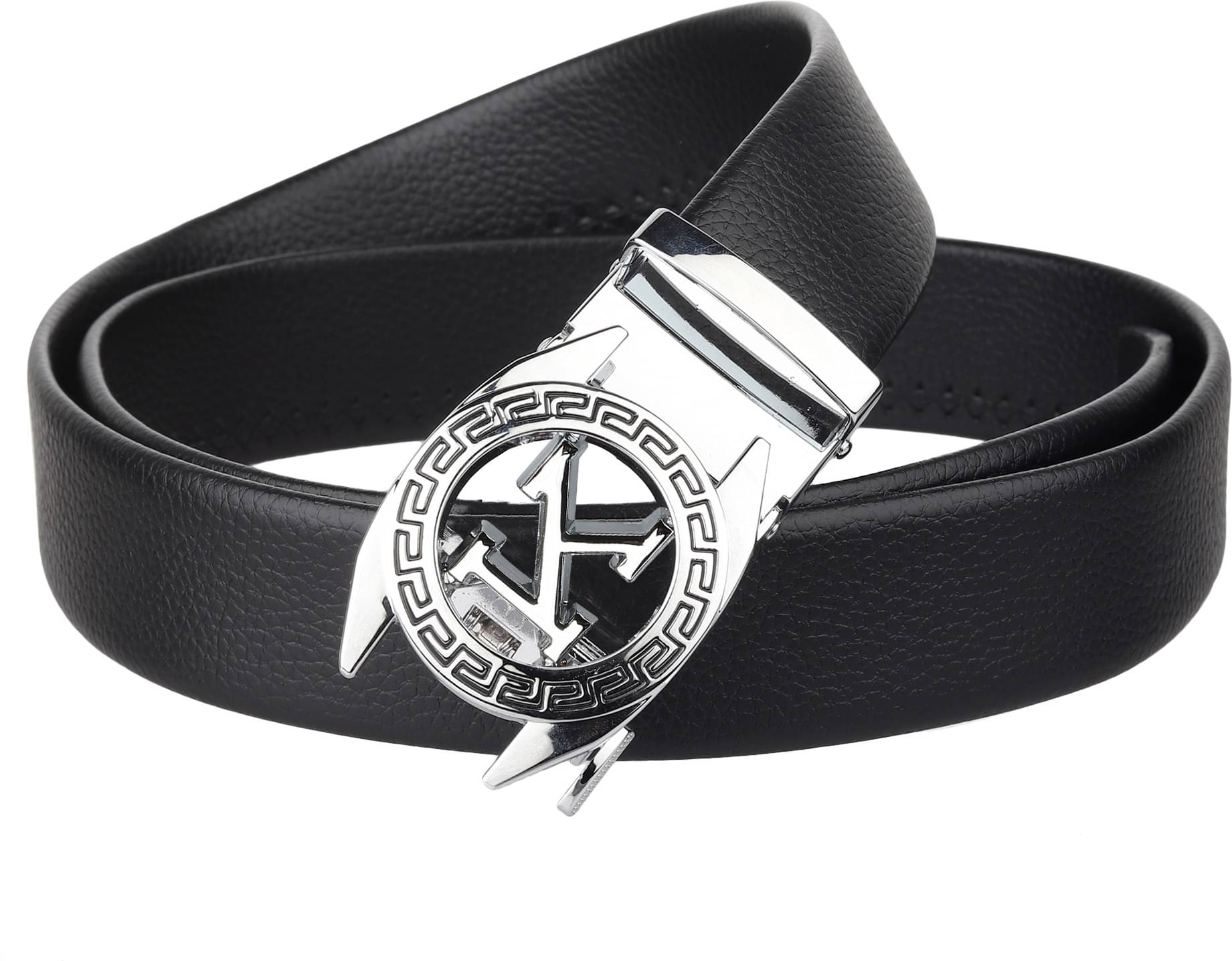     			Zoro Black Faux Leather Formal Belt