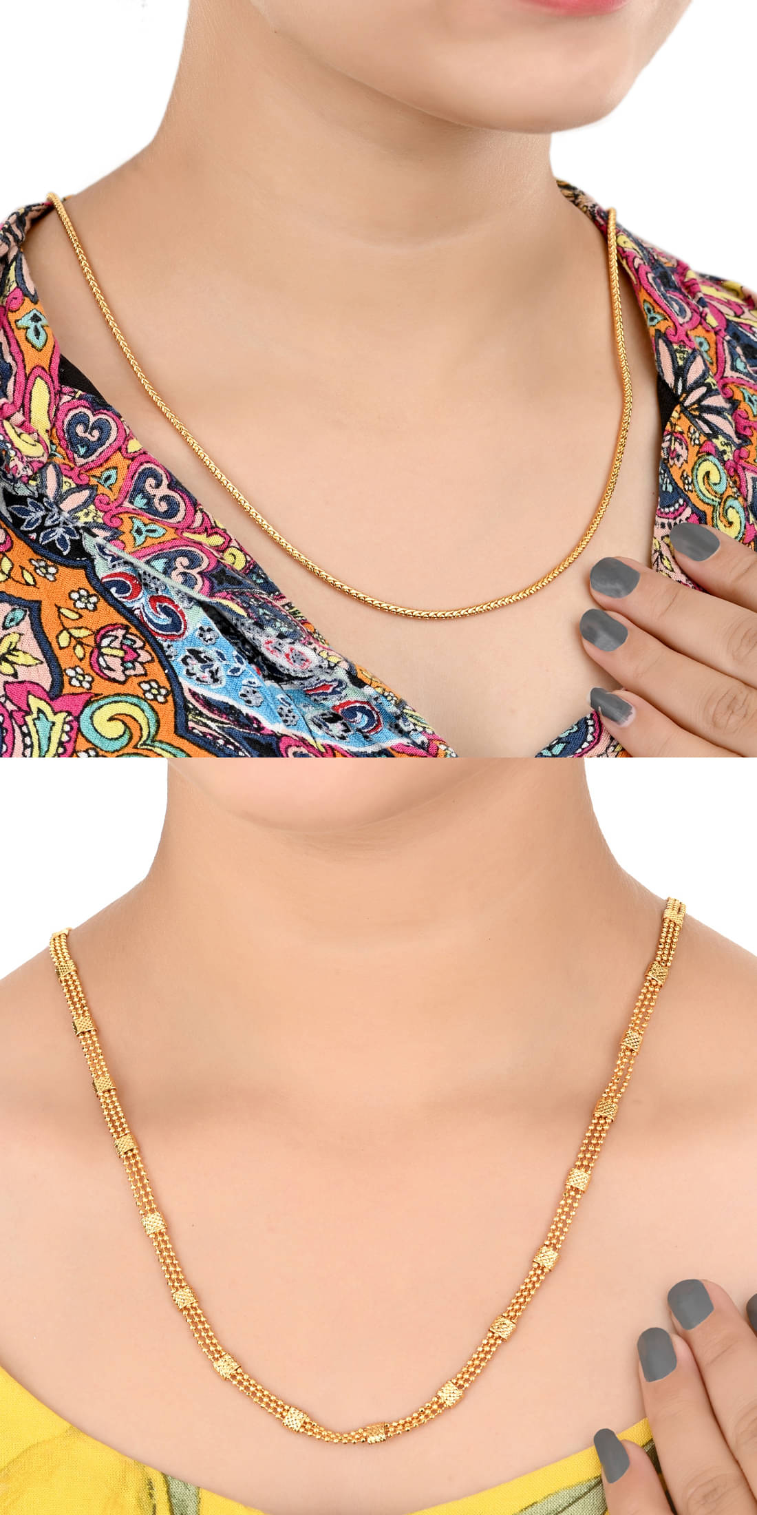 AanyaCentric Gold Plated Chains Combo ( Set of 2 ) AanyaCentric Gold Plated Chains Combo ( Set of 2 )
