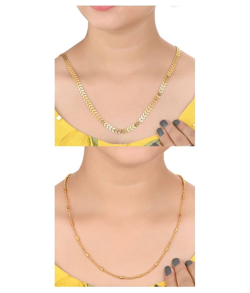 AanyaCentric Gold Plated Chains Combo ( Set of 2 ) AanyaCentric Gold Plated Chains Combo ( Set of 2 )