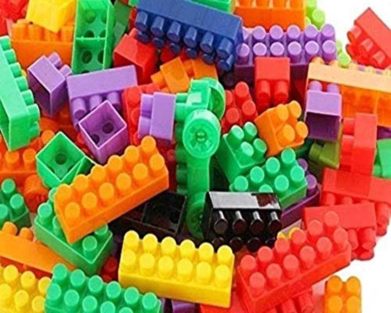     			FRATELLI Building Blocks for Children Certified European Safety Standards 100 pcs( 84 Blocks+16wheels) Small Blocks Bag Packing, Best Gift Toy, Block Game for Kids,Boys,Children