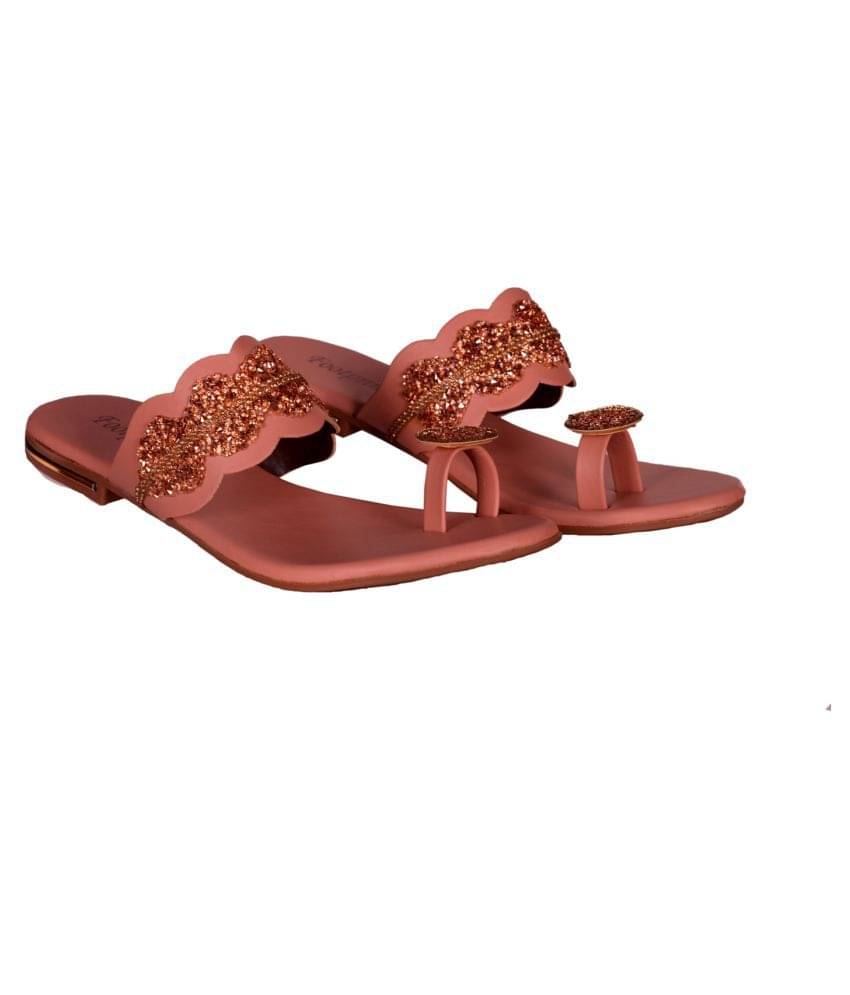     			Footprints Pink Ethnic Footwear
