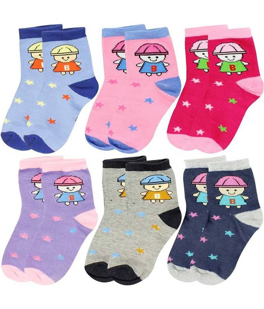 HF LUMEN Baby Boy/Girl Cotton Sock Pack of 12 Pairs (Random Colors & Design Will be sent)