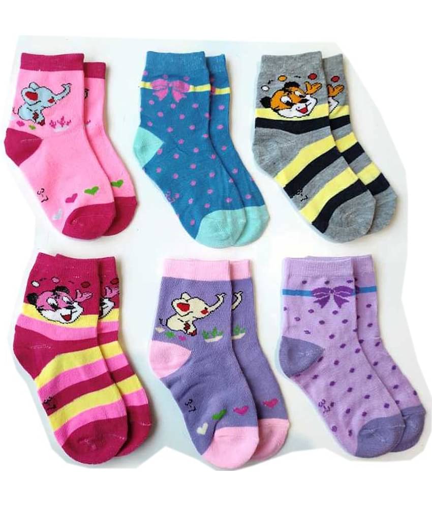 HF LUMEN Baby Boy/Girl Cotton Sock Pack of 12 Pairs (Random Colors & Design Will be sent)