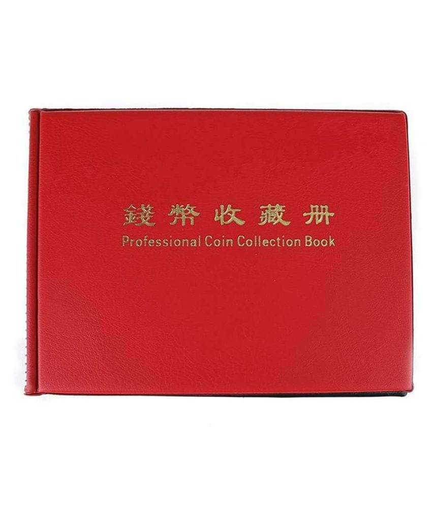     			House of Quirk 240 Pockets Coin Holder Collection Coin Storage Album Book for Collectors, Money Penny Pocket - Red