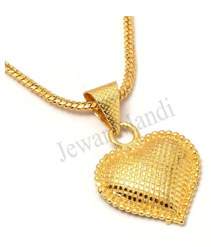 Jewar Mandi Pendant Pan Heart Dil Locket Chain Gold Plated Rich Look Long Size Latest Net(Jaali) Designer Daily Use Jewelry for Women, Girls, Unisex - Jewellery Sets | Buy online on ZillyBuy