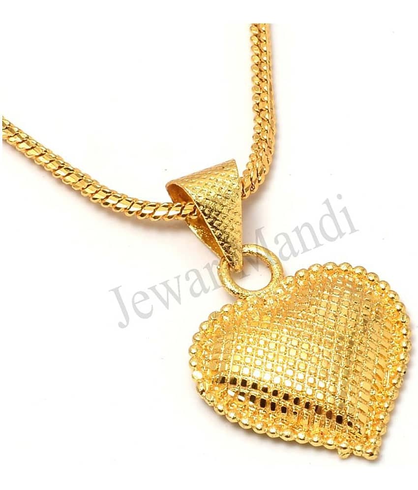 Jewar Mandi Pendant Pan Heart Dil Locket Chain Gold Plated Rich Look Long Size Latest Net(Jaali) Designer Daily Use Jewelry for Women, Girls, Unisex - Jewellery Sets | Buy online on ZillyBuy