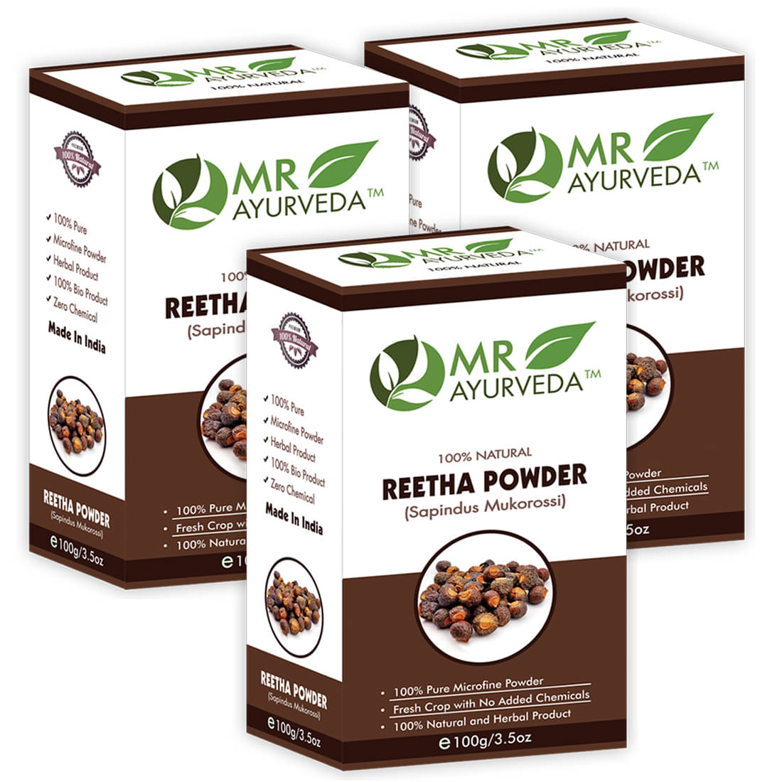 MR Ayurveda 100% Herbal Reetha Powder Hair Scalp Treatment 300 g Pack of 3 MR Ayurveda 100% Herbal Reetha Powder Hair Scalp Treatment 300 g Pack of 3