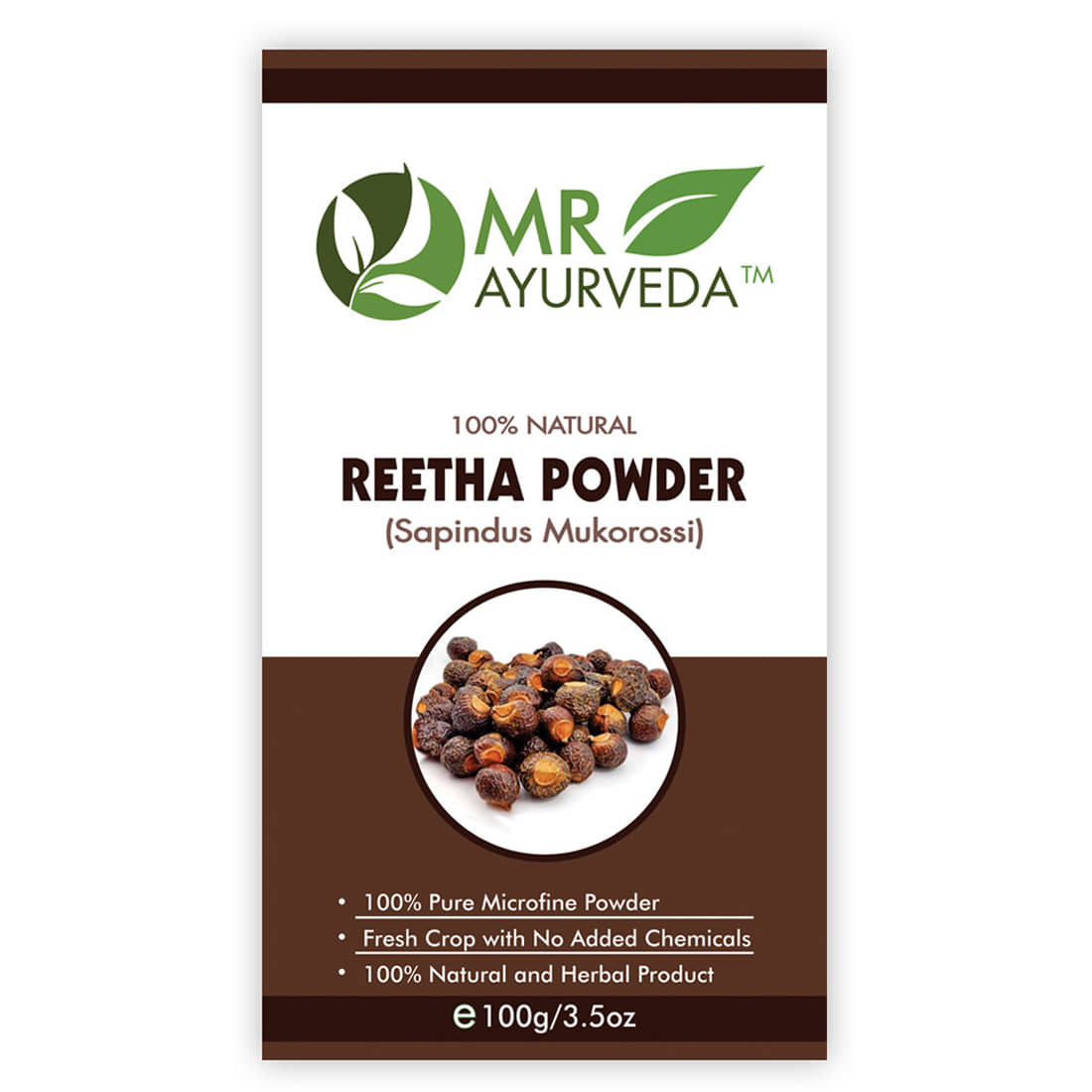 MR Ayurveda Reetha Powder, Hair Care Hair Scalp Treatment 100 g