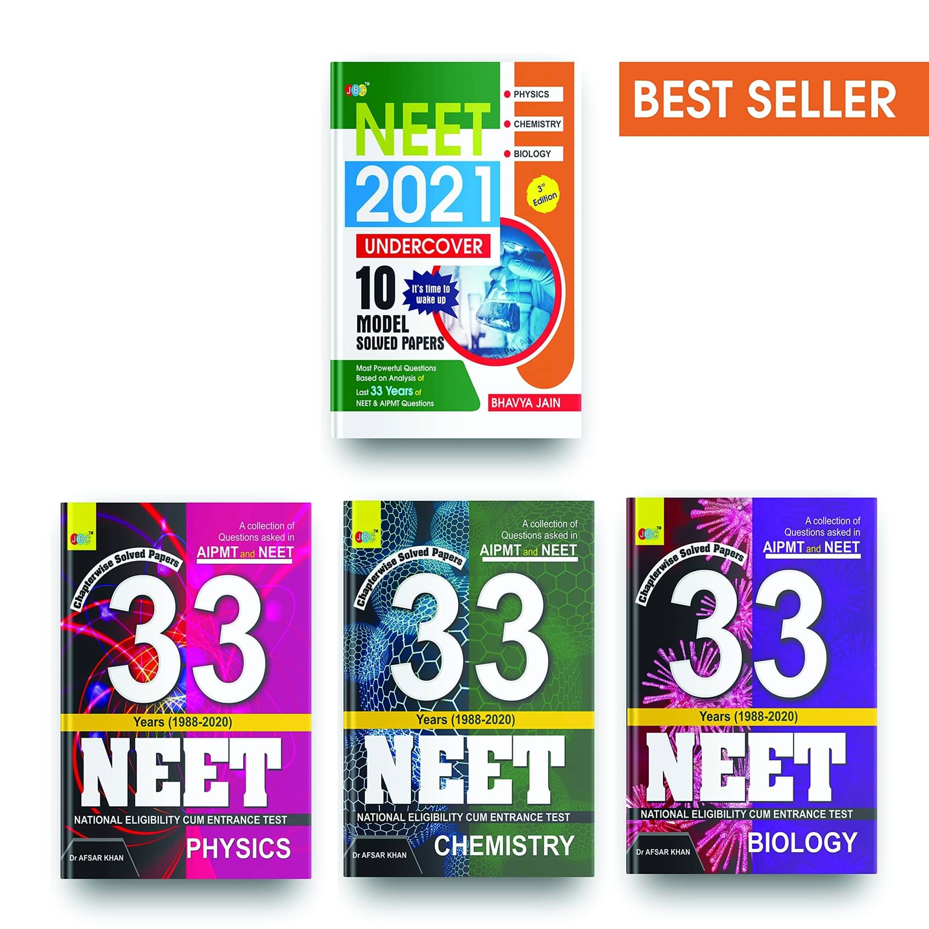     			NEET Set Of 4 Books, 33 Years Previous Year NEET Questions And Solutions, NEET Undercover 10 Model Solved Papers Based On Latest Pattern & The Analysis Of NTA NEET 33 Years, Physics Chemistry Biology