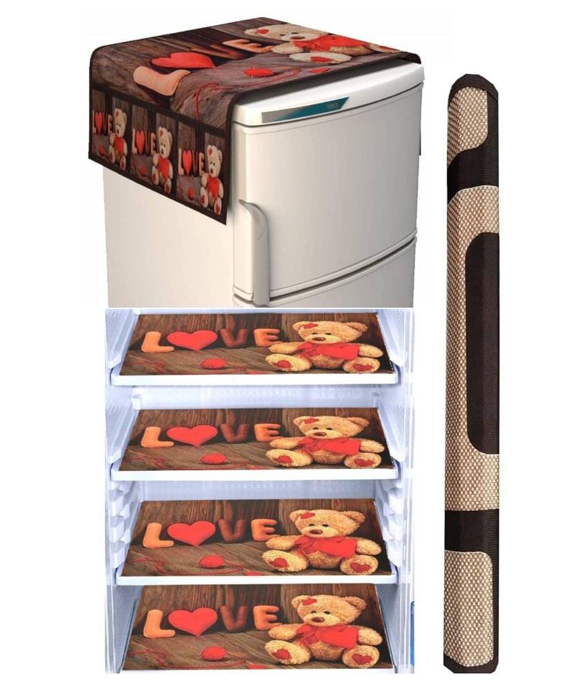     			Shaphio Brown Pvc Fridge Top Cover, Fridge Cover (Pack Of 6)