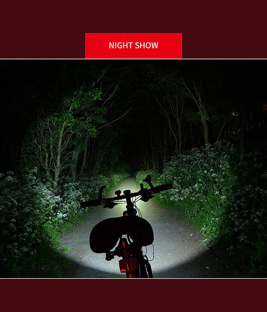 Dark Horse® Bicycle 5 Mode CREE L2 LED USB Rechargeable Front Light with Warning Side Light, Black