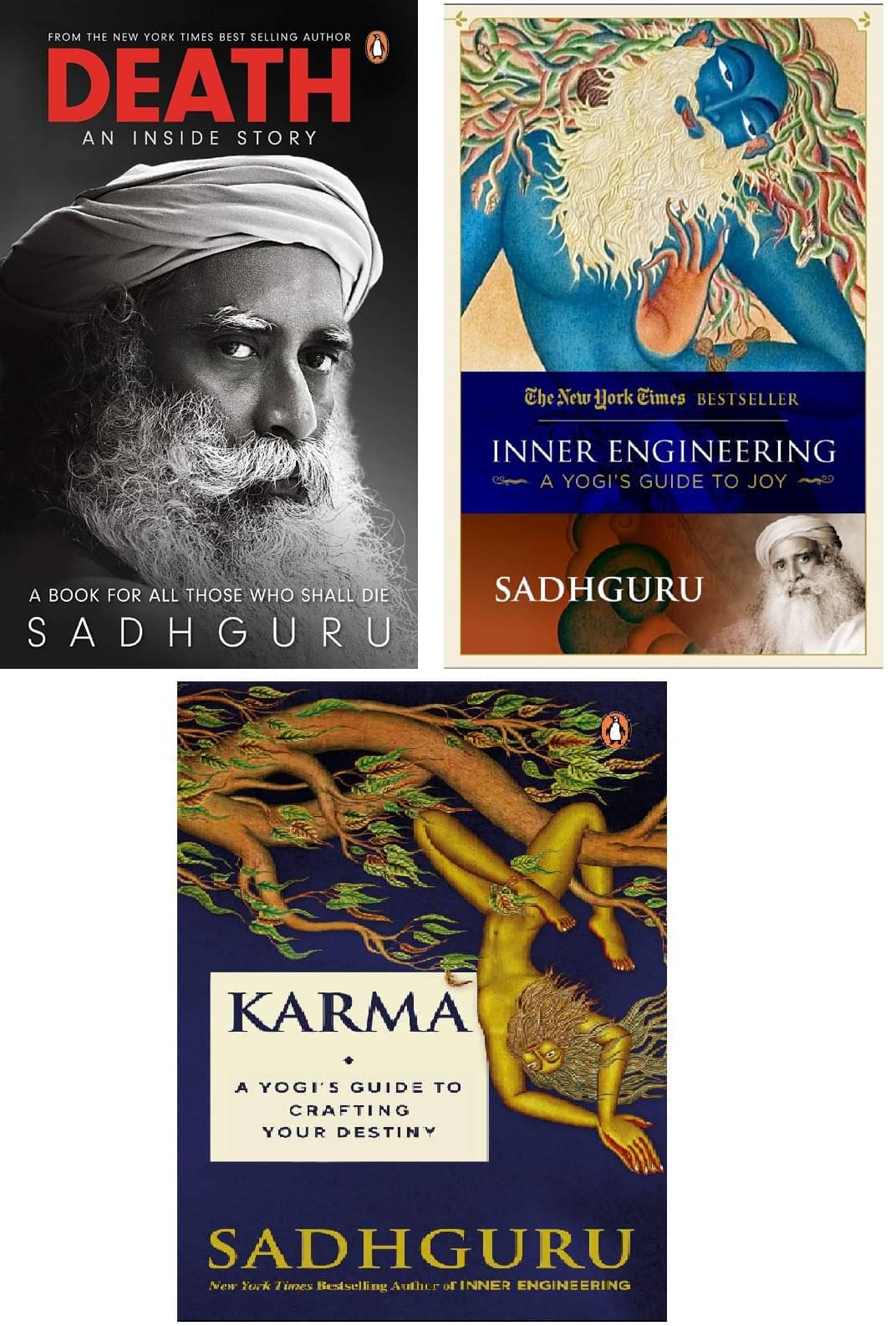     			Death + Inner Engineering + Karma: Sadhguru 3 Books Set (English, Paperback)