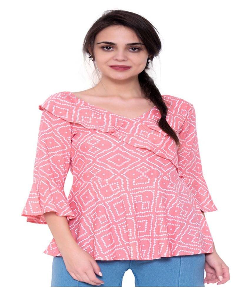     			GOD BLESS Women's Rayon Regular Top ( Pink )