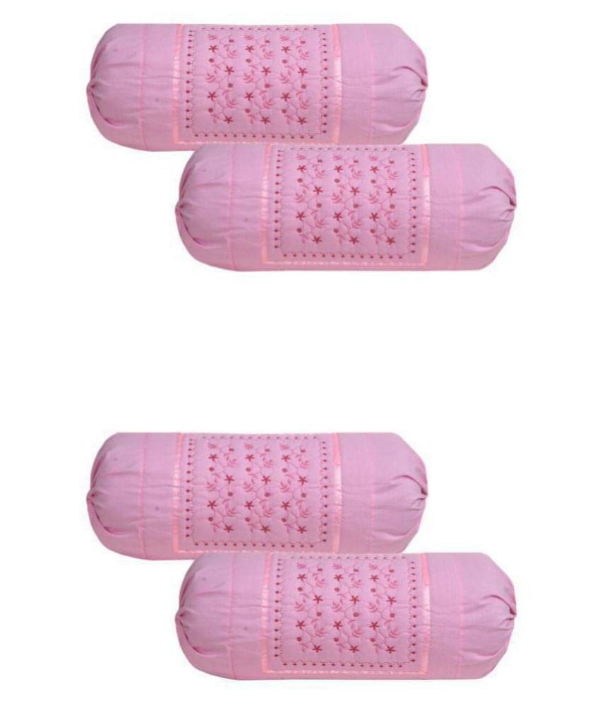     			MAHALUXMI COLLECTION Pack of 4 Pink Pillow Cover