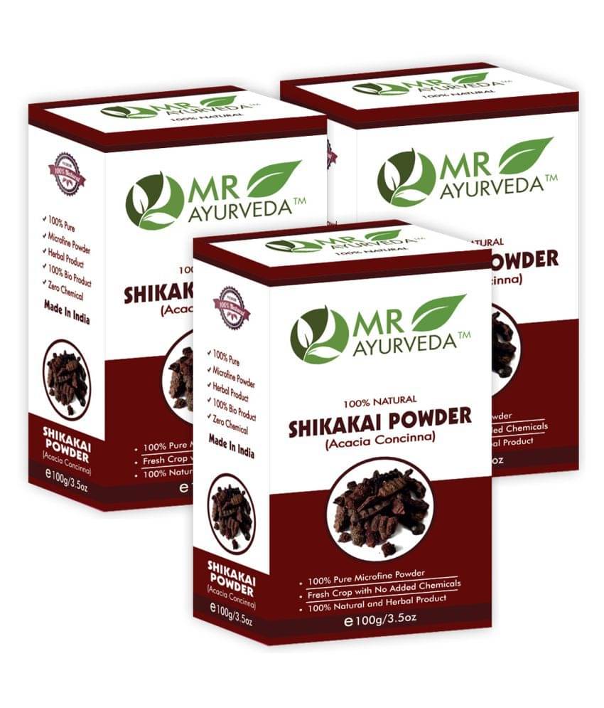 MR Ayurveda 100% Herbal Shikakai Powder Hair Scalp Treatment 300 g Pack of 3 MR Ayurveda 100% Herbal Shikakai Powder Hair Scalp Treatment 300 g Pack of 3