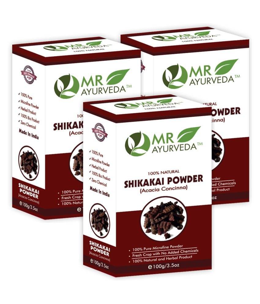     			MR Ayurveda 100% Pure Shikakai Powder Hair Scalp Treatment 300 g Pack of 3