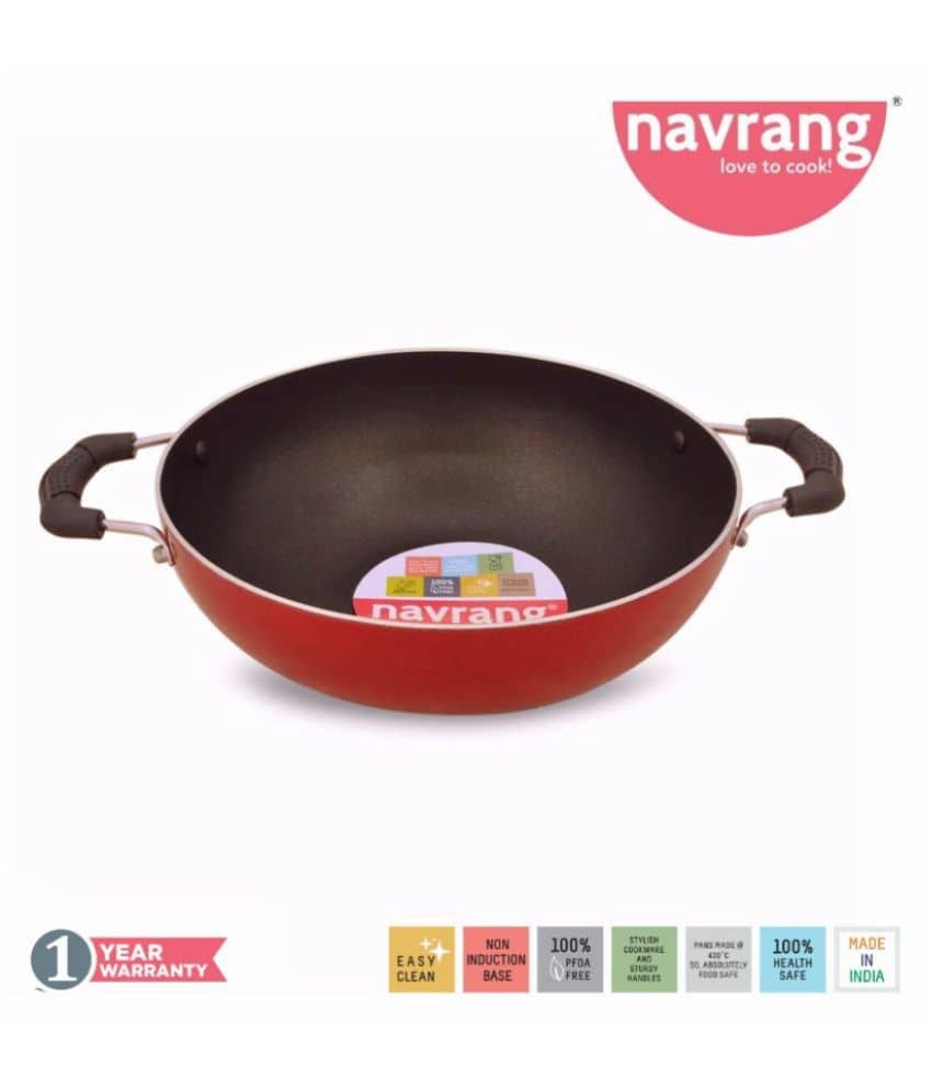Navrang NON STICK KADAI 240 Non-Stick Deep Kadhai 2200 mL - Cookware | Buy online on ZillyBuy