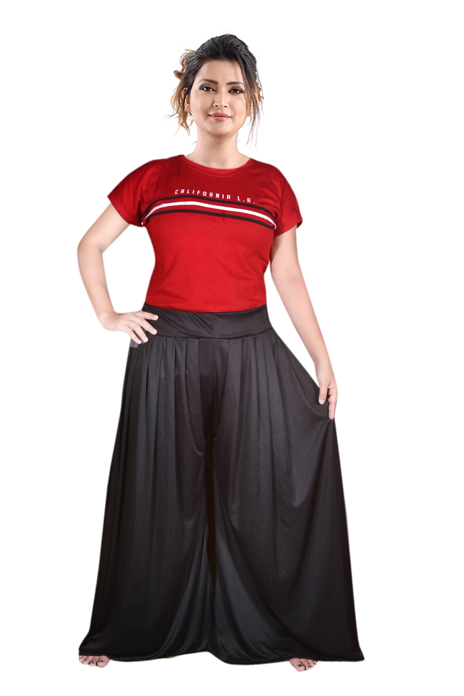     			PURSA Satin Palazzos - Single