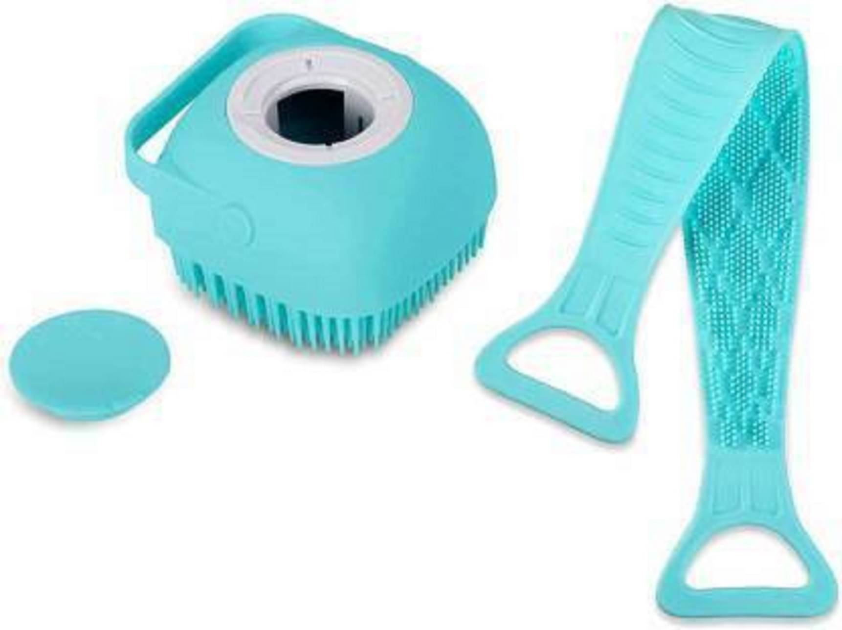 DREAMWORLD 2 Pcs Combo Silicone Soft Bath Body Brush with Shampoo Dispenser Back Brush Ultra Scrubber Deep Cleaning Gentle Massage SMART Kids Men Women use in Shower Scrub DREAMWORLD 2 Pcs Combo Silicone Soft Bath Body Brush with Shampoo Dispenser Back Brush Ultra Scrubber Deep Cleaning Gentle Massage SMART Kids Men Women use in Shower Scrub