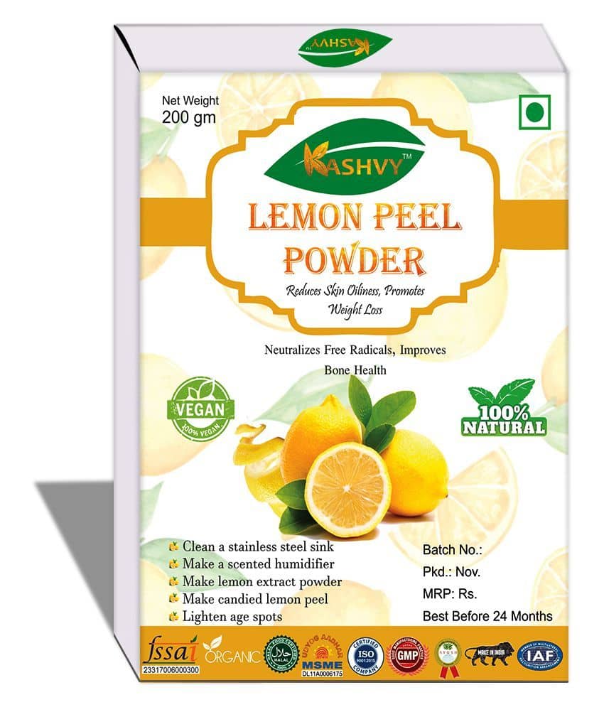 Kashvy Lemon Peel Powder 200 Gm Pack of 1