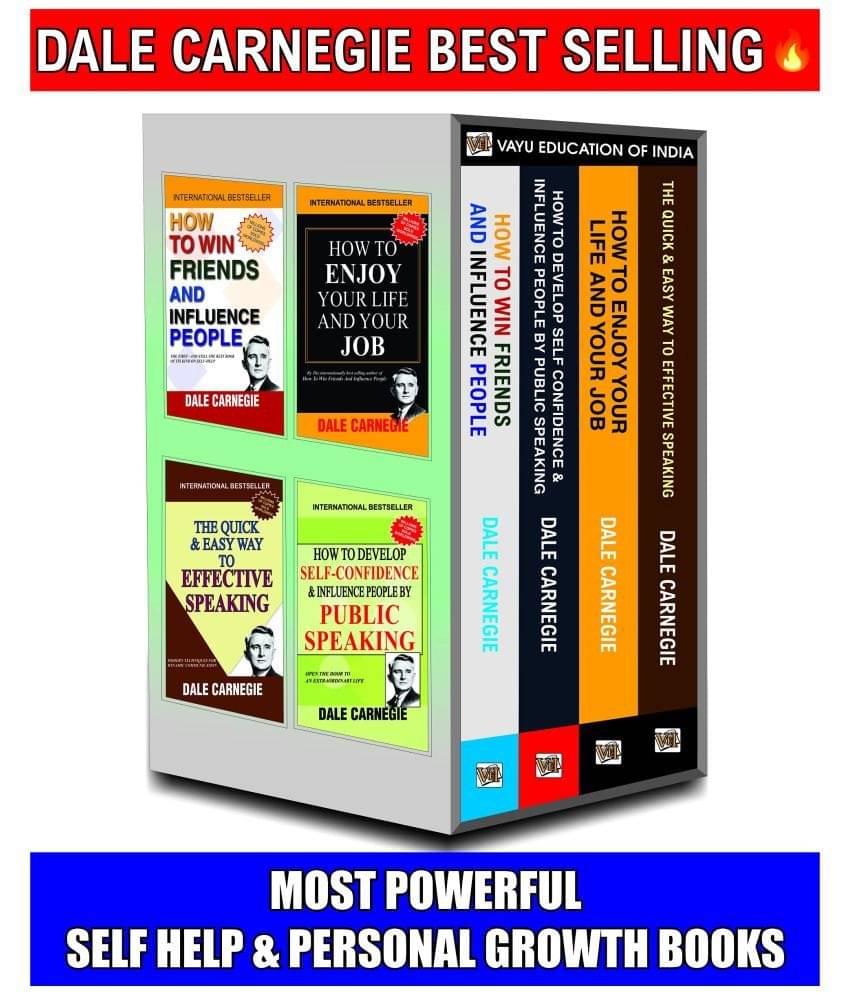     			Dale Carnegie Books In English, 4 Best Selling Self Help & Personal Growth Books Set, How To Win Friends And Influence People, English Speaking Course Books & Many More Powerful Books Of Dale Carnegie
