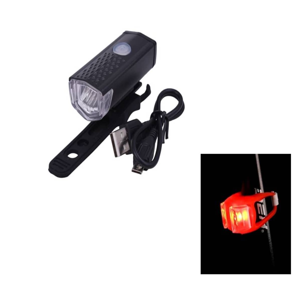 Dark Horse® Bicycle USB Rechargeable LED Headlight with 3 Modes 300 LM Cycling Light Flashlight,Compact in Size with Free Red Silicon 2 LED 3 Mode Light - Sports and Fitness Equipment | Buy online on ZillyBuy